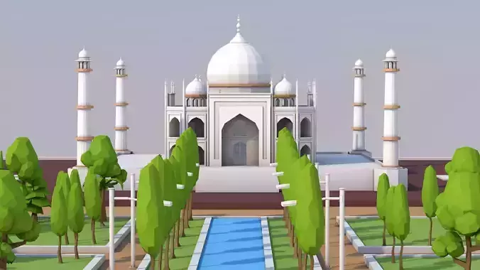 Low Poly Taj Mahal Landmark