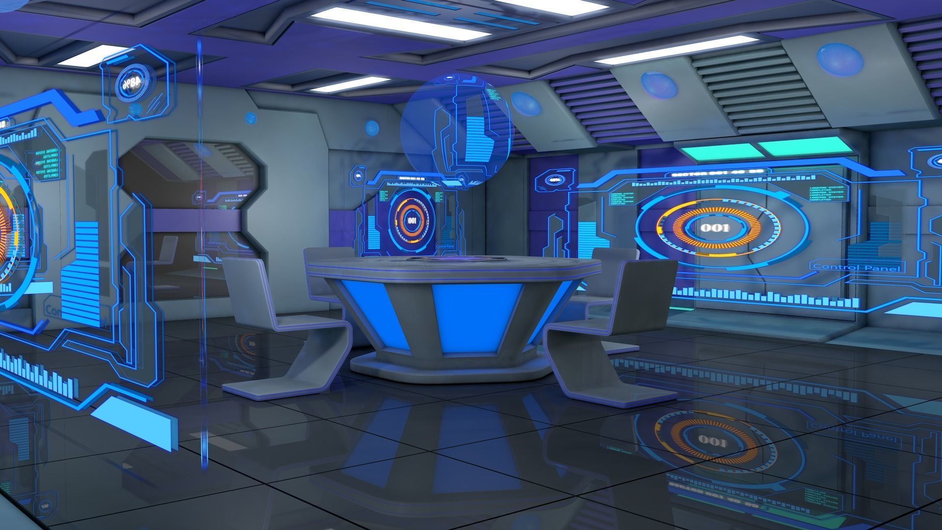 Sci Fi Interior 3D model_2