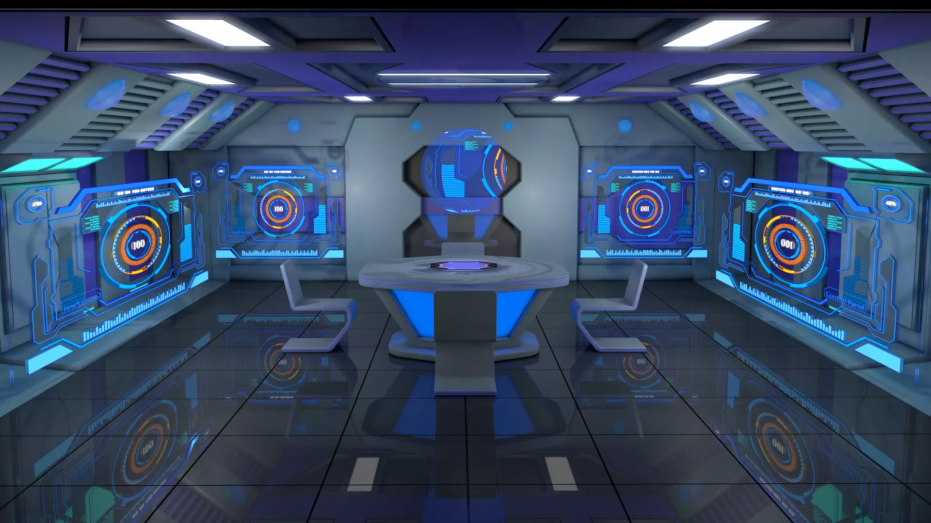 Sci Fi Interior 3D model_0