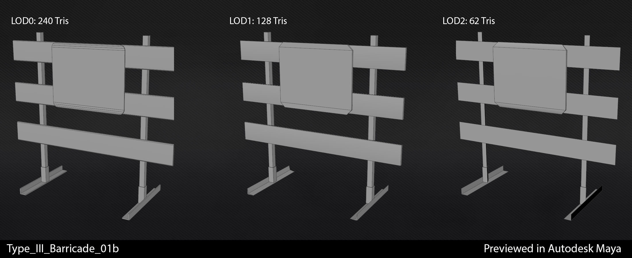Type III Barricade - In-Game Ready Low-poly 3D model_11