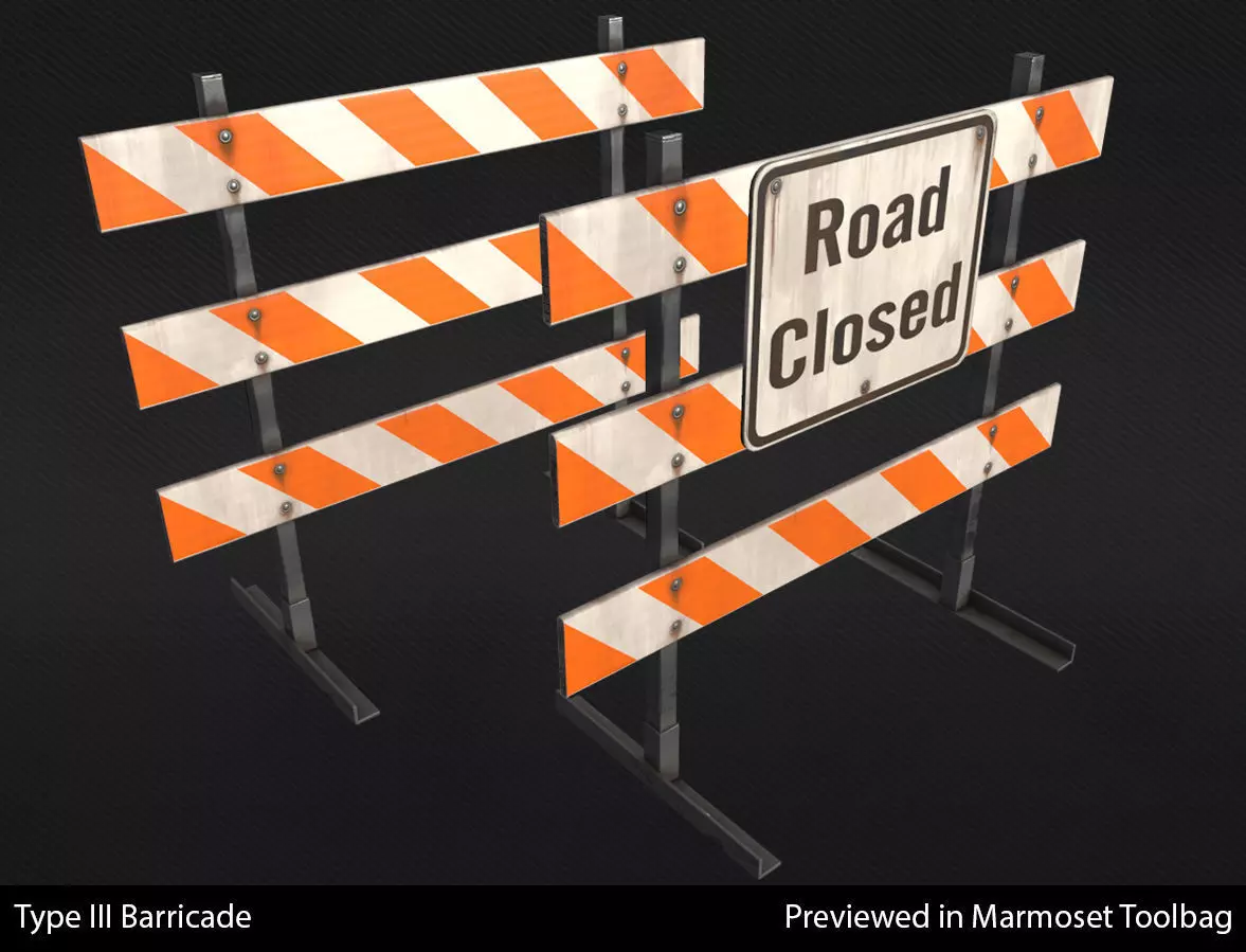 Type III Barricade - In-Game Ready Low-poly 3D model_0