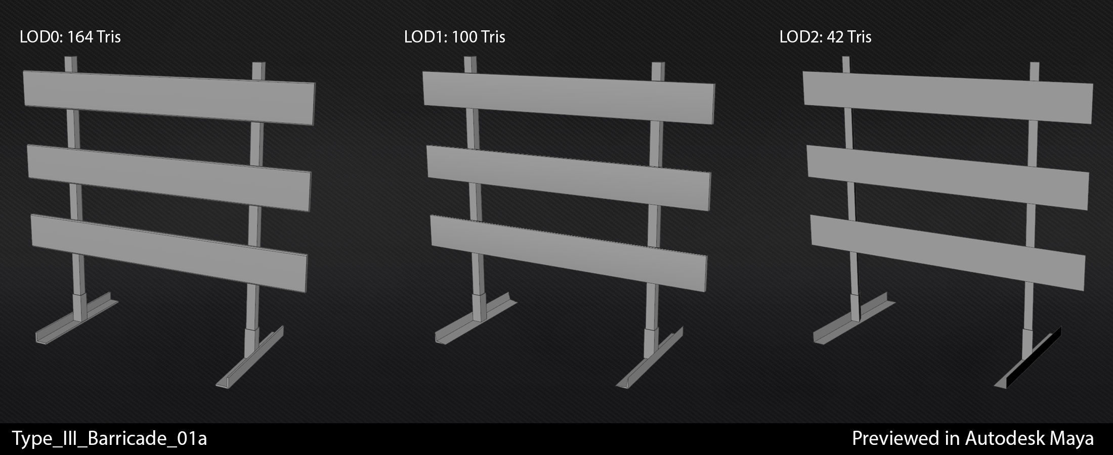 Type III Barricade - In-Game Ready Low-poly 3D model_10