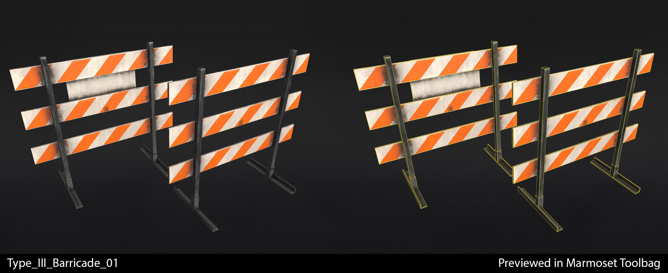 Type III Barricade - In-Game Ready Low-poly 3D model_3