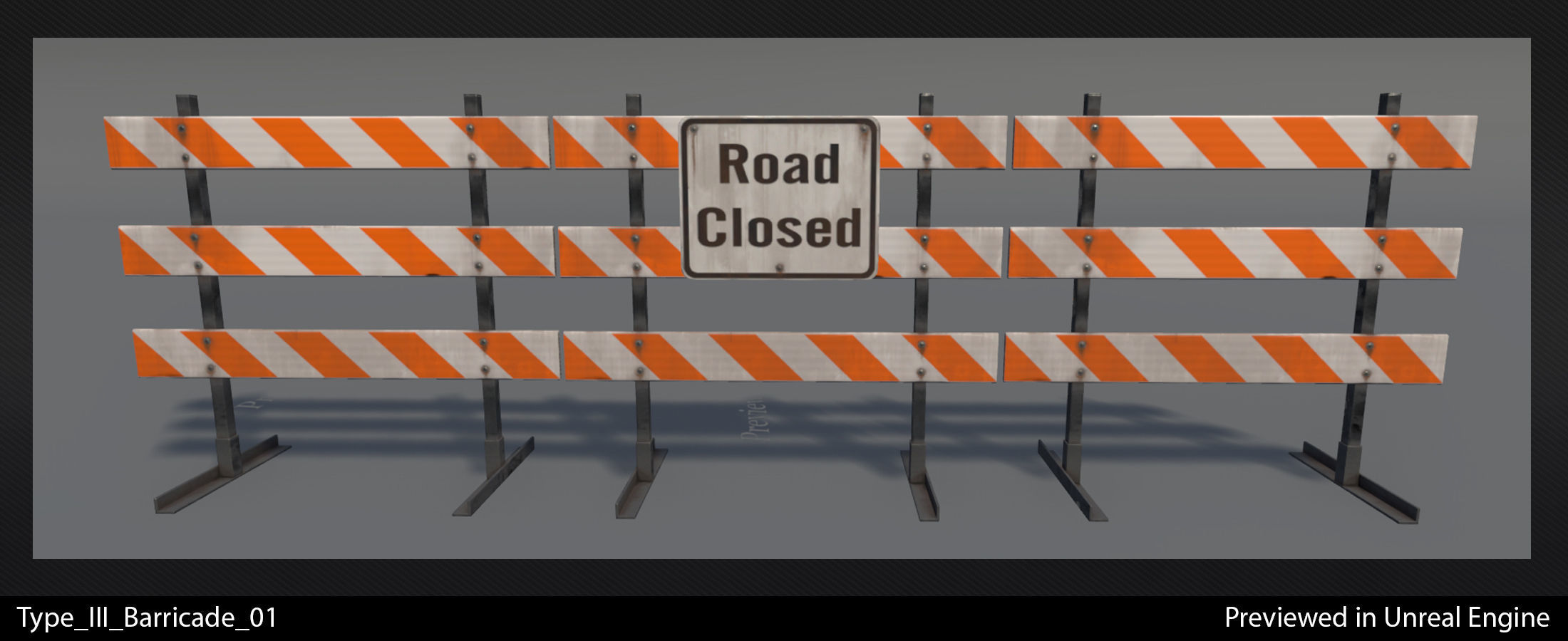 Type III Barricade - In-Game Ready Low-poly 3D model_9