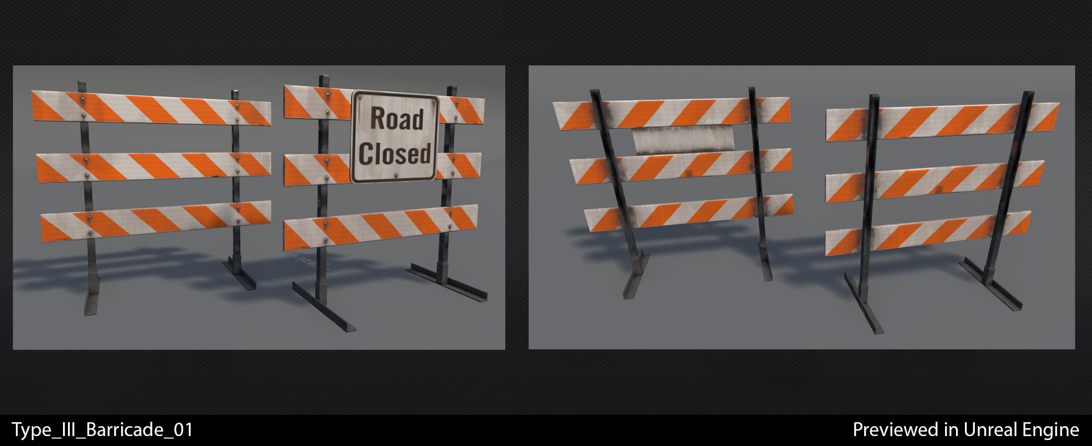 Type III Barricade - In-Game Ready Low-poly 3D model_8