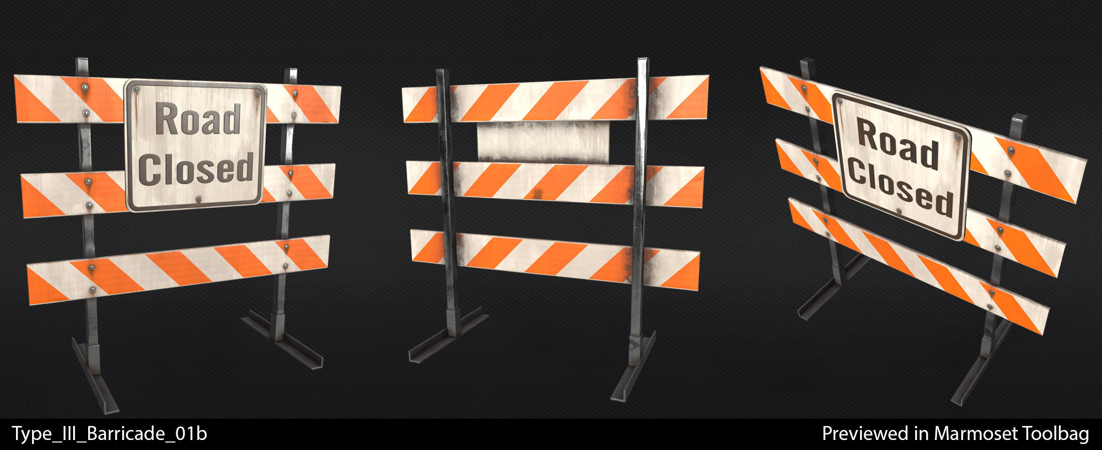 Type III Barricade - In-Game Ready Low-poly 3D model_6