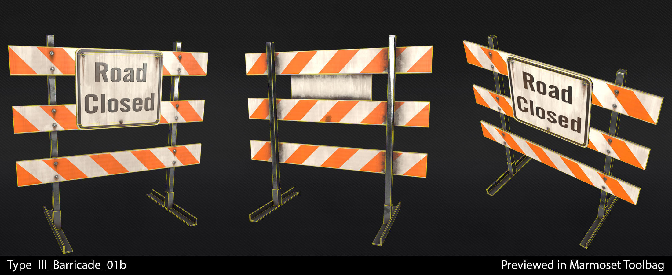 Type III Barricade - In-Game Ready Low-poly 3D model_7