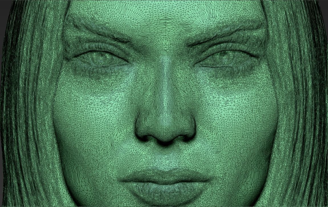 Kendall Jenner bust 3D printing ready stl obj formats 3D print model_24