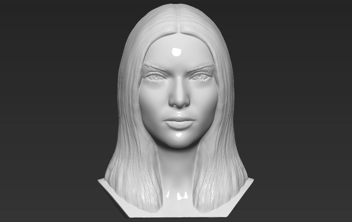 Kendall Jenner bust 3D printing ready stl obj formats 3D print model_11