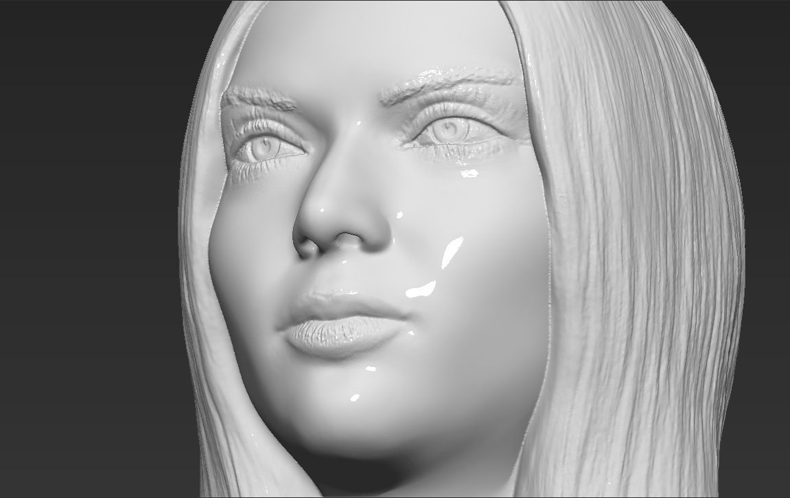 Kendall Jenner bust 3D printing ready stl obj formats 3D print model_18