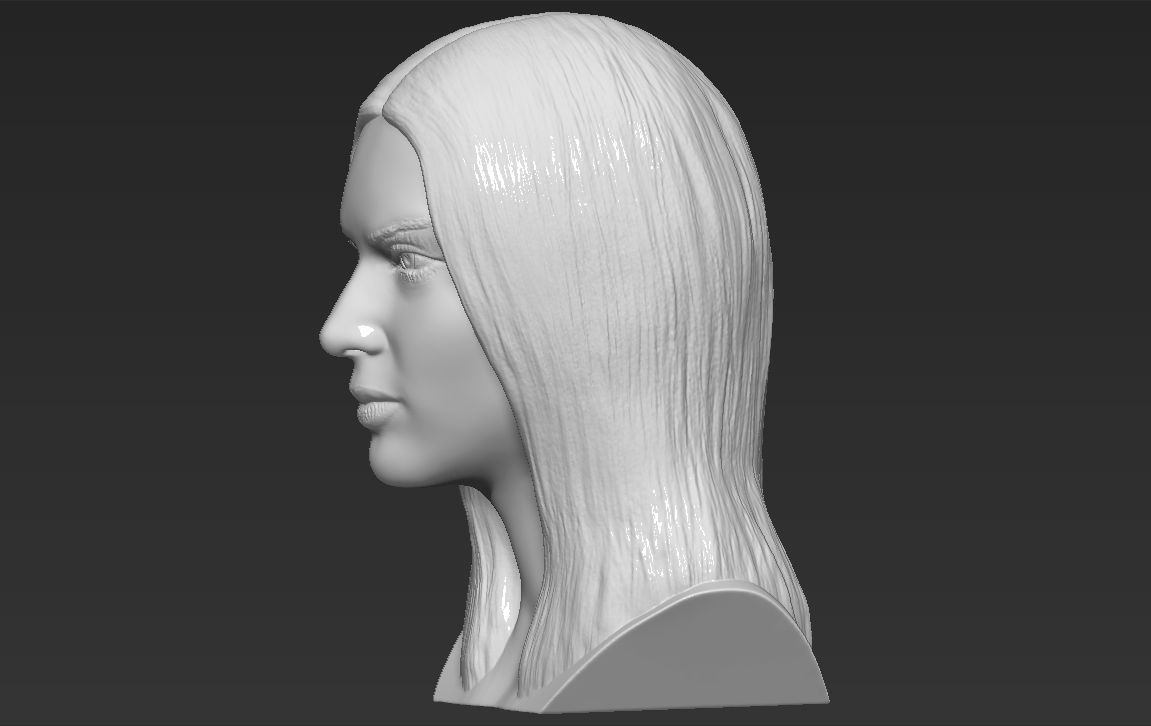 Kendall Jenner bust 3D printing ready stl obj formats 3D print model_3