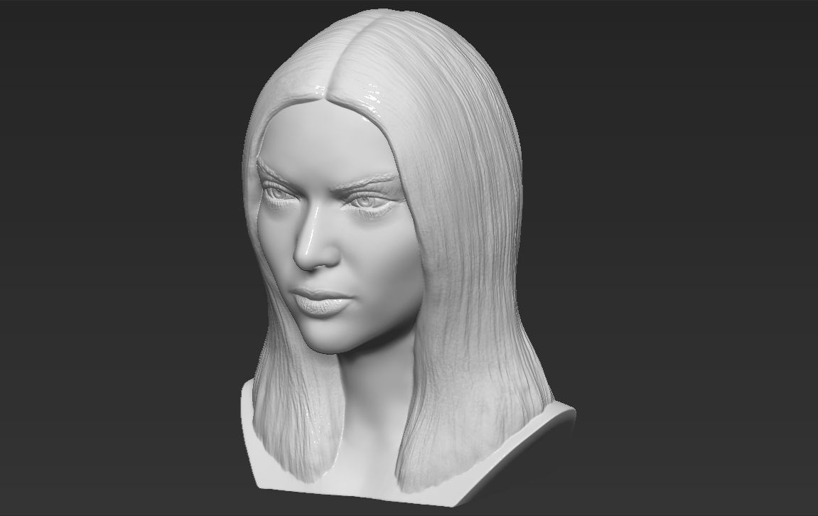 Kendall Jenner bust 3D printing ready stl obj formats 3D print model_13