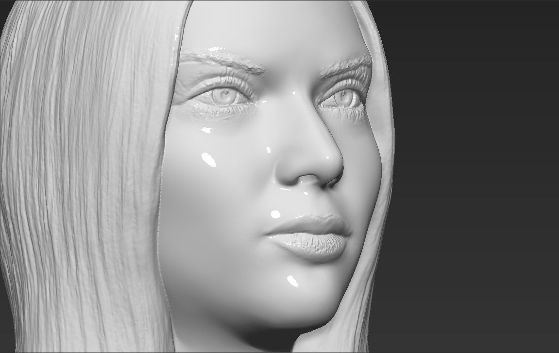 Kendall Jenner bust 3D printing ready stl obj formats 3D print model_19