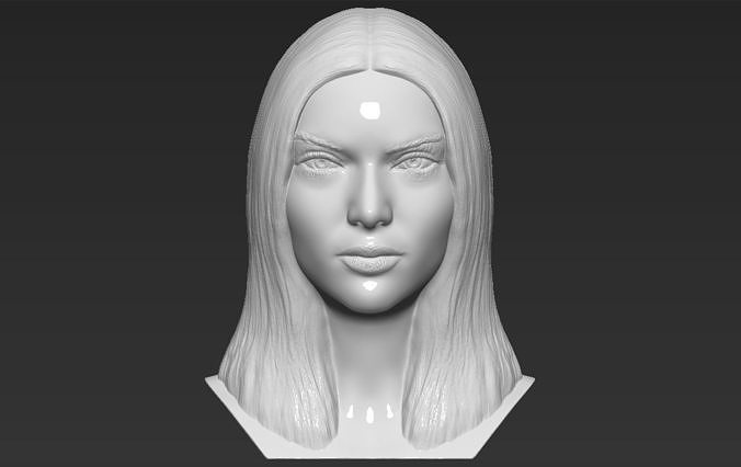 Kendall Jenner bust 3D printing ready stl obj formats 3D print model
