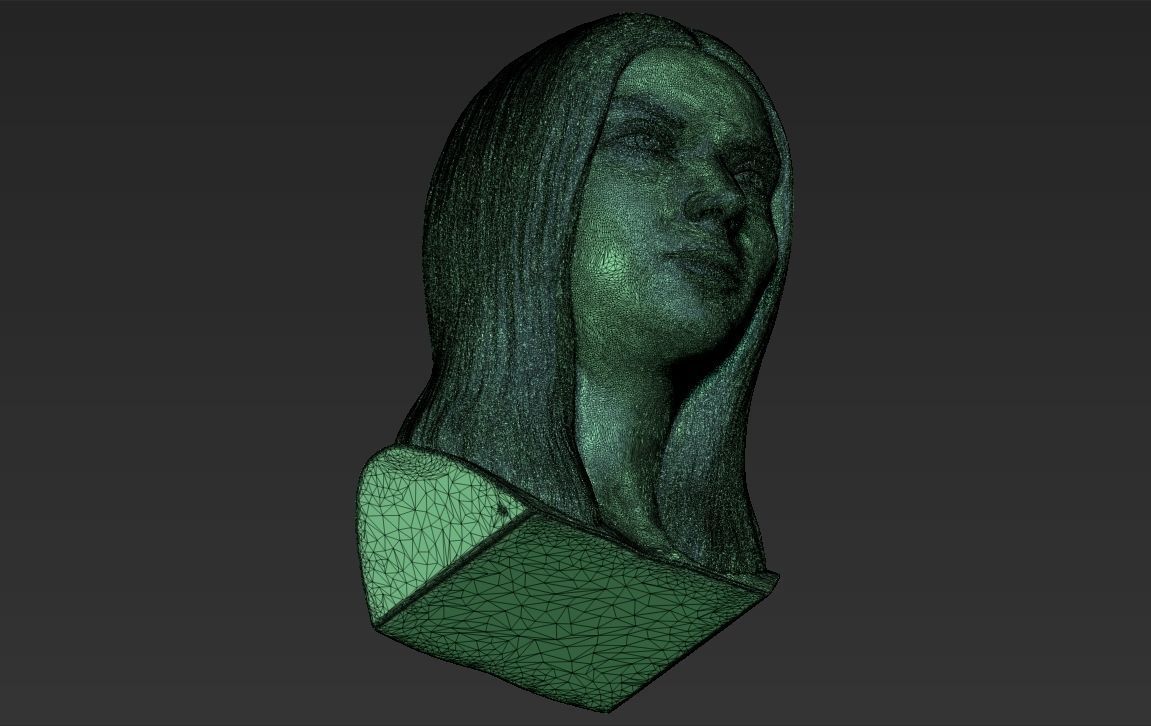 Kendall Jenner bust 3D printing ready stl obj formats 3D print model_25