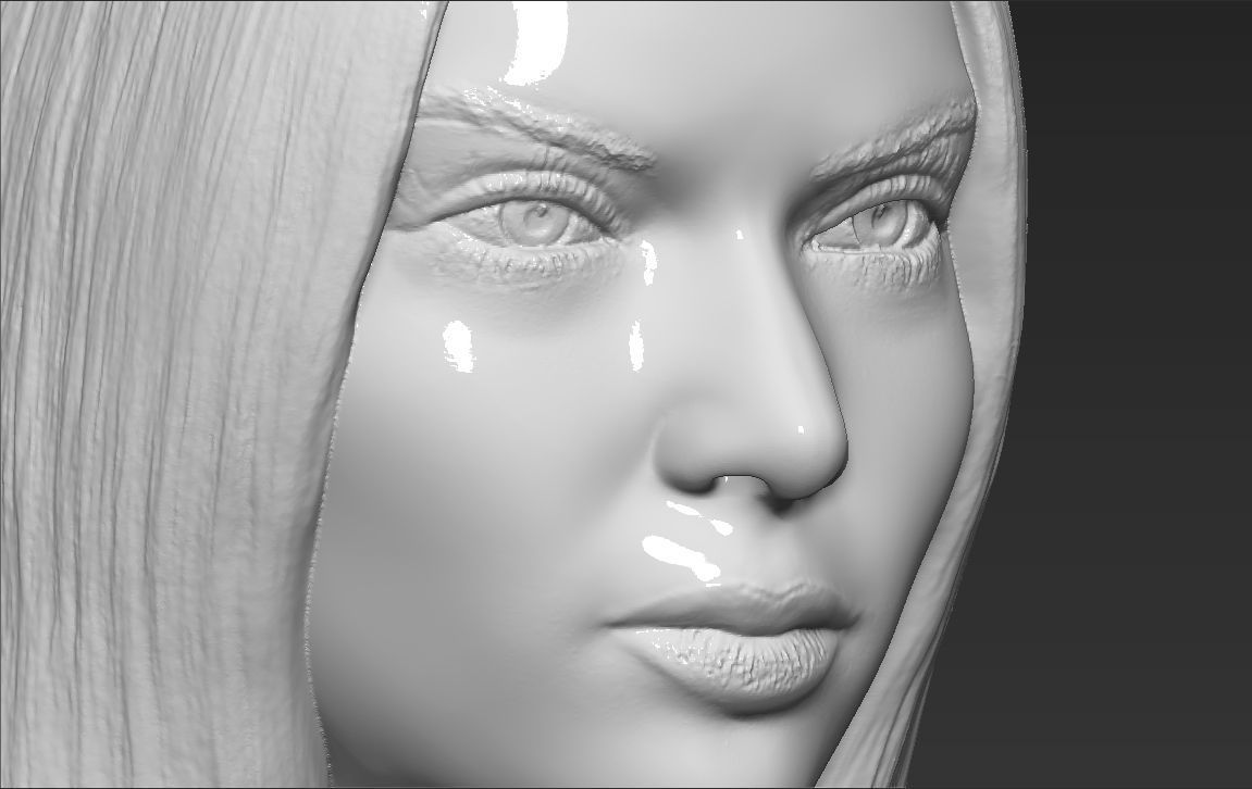 Kendall Jenner bust 3D printing ready stl obj formats 3D print model_16