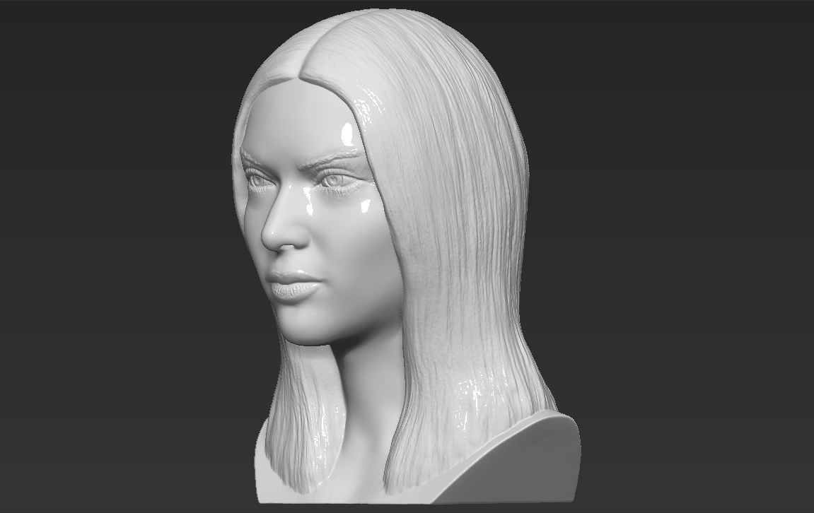 Kendall Jenner bust 3D printing ready stl obj formats 3D print model_2
