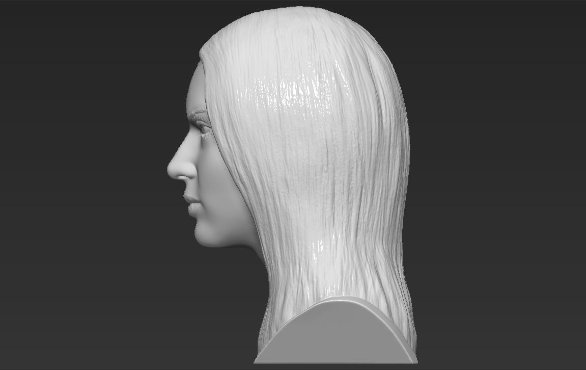 Kendall Jenner bust 3D printing ready stl obj formats 3D print model_4