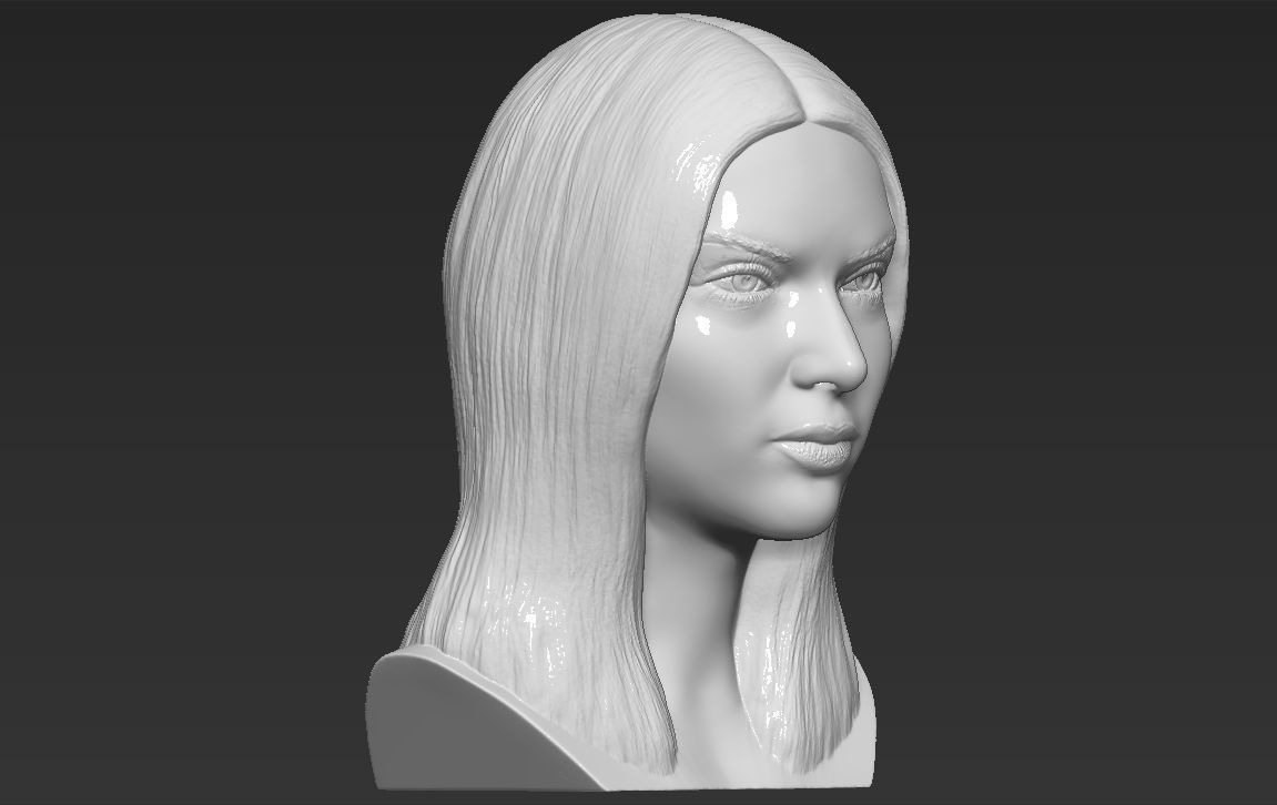 Kendall Jenner bust 3D printing ready stl obj formats 3D print model_9