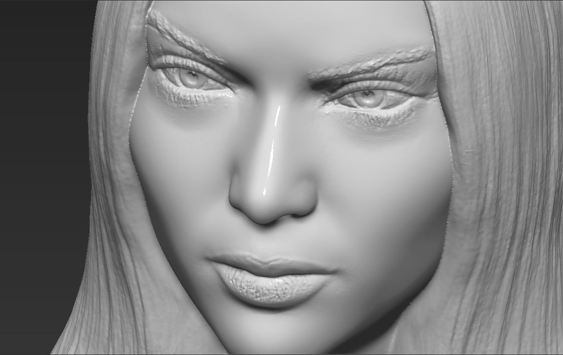 Kendall Jenner bust 3D printing ready stl obj formats 3D print model_17
