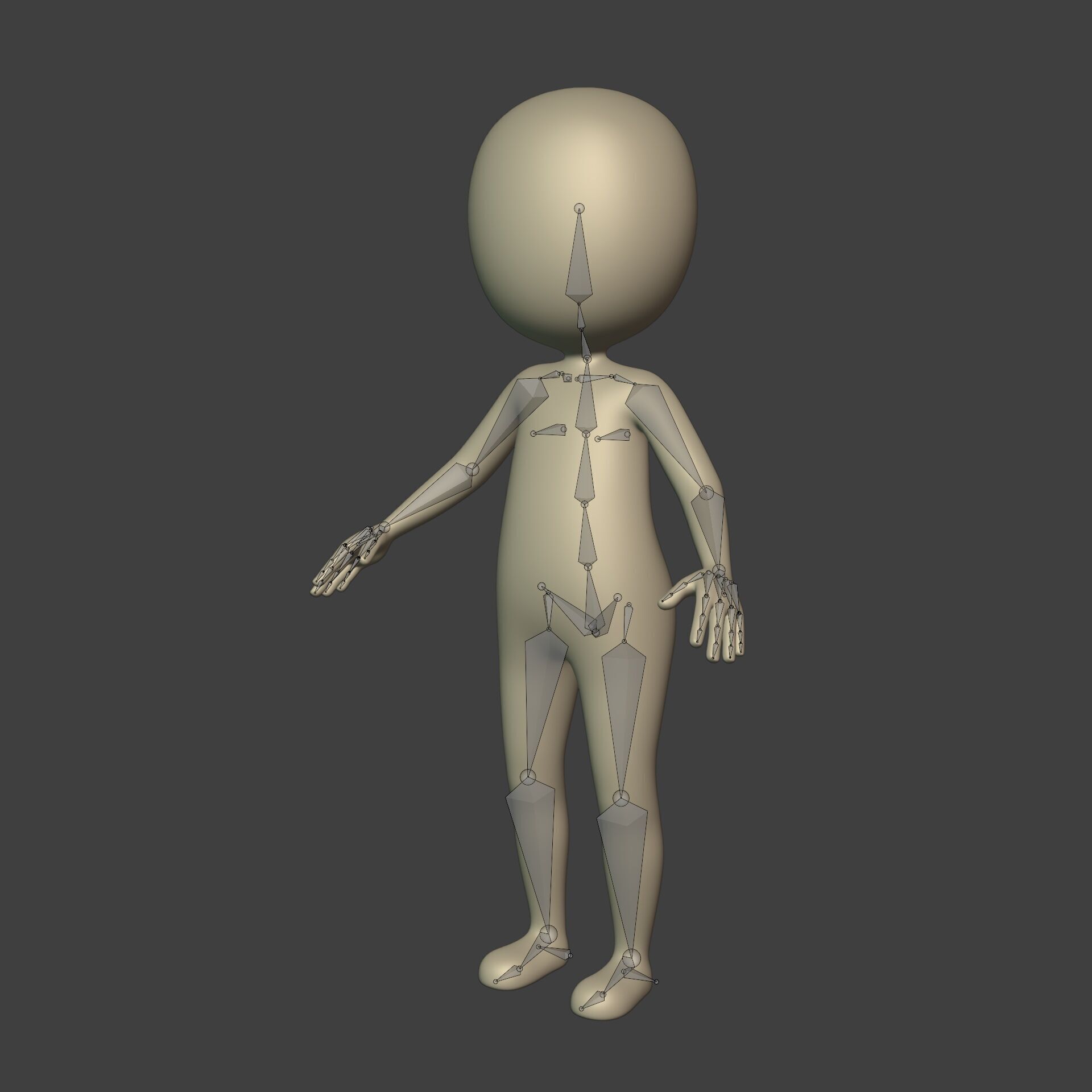 Cartoon Stickman - Man - Character - with IK and FK Rig  Low-poly 3D model_3
