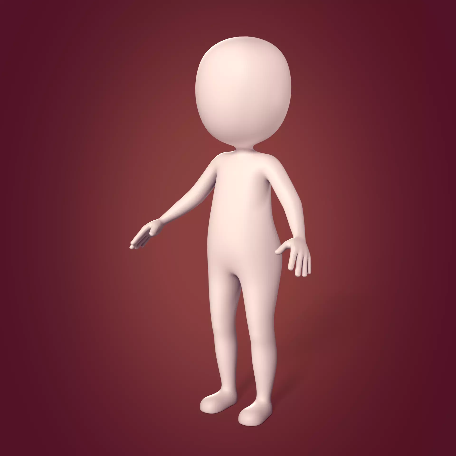 Cartoon Stickman - Man - Character - with IK and FK Rig  Low-poly 3D model_0