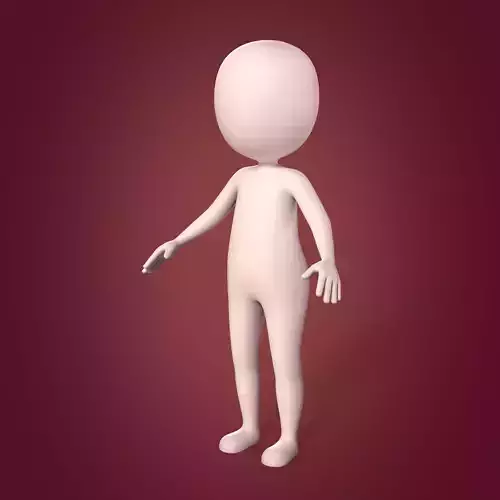 Cartoon Stickman - Man - Character - with IK and FK Rig  Low-poly 3D model