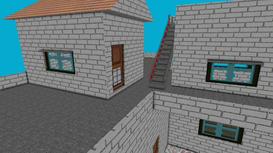 House Low poly in minecraft Low-poly 3D model_7