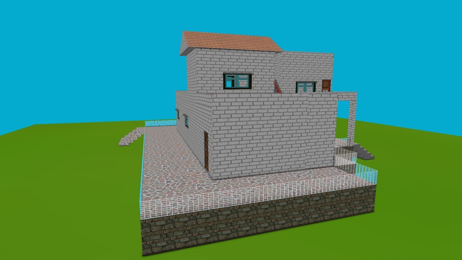 House Low poly in minecraft Low-poly 3D model_4