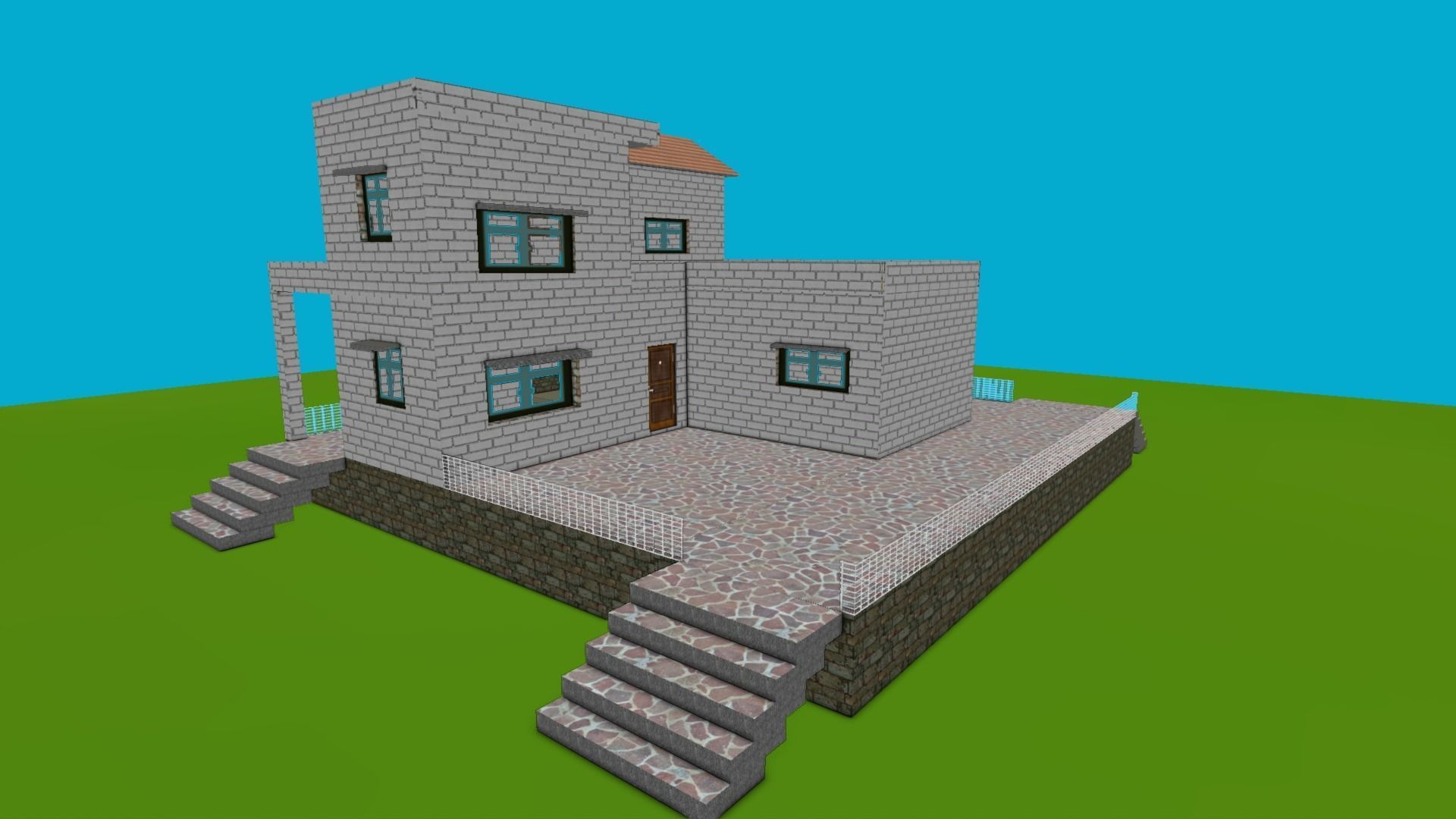 House Low poly in minecraft Low-poly 3D model_1