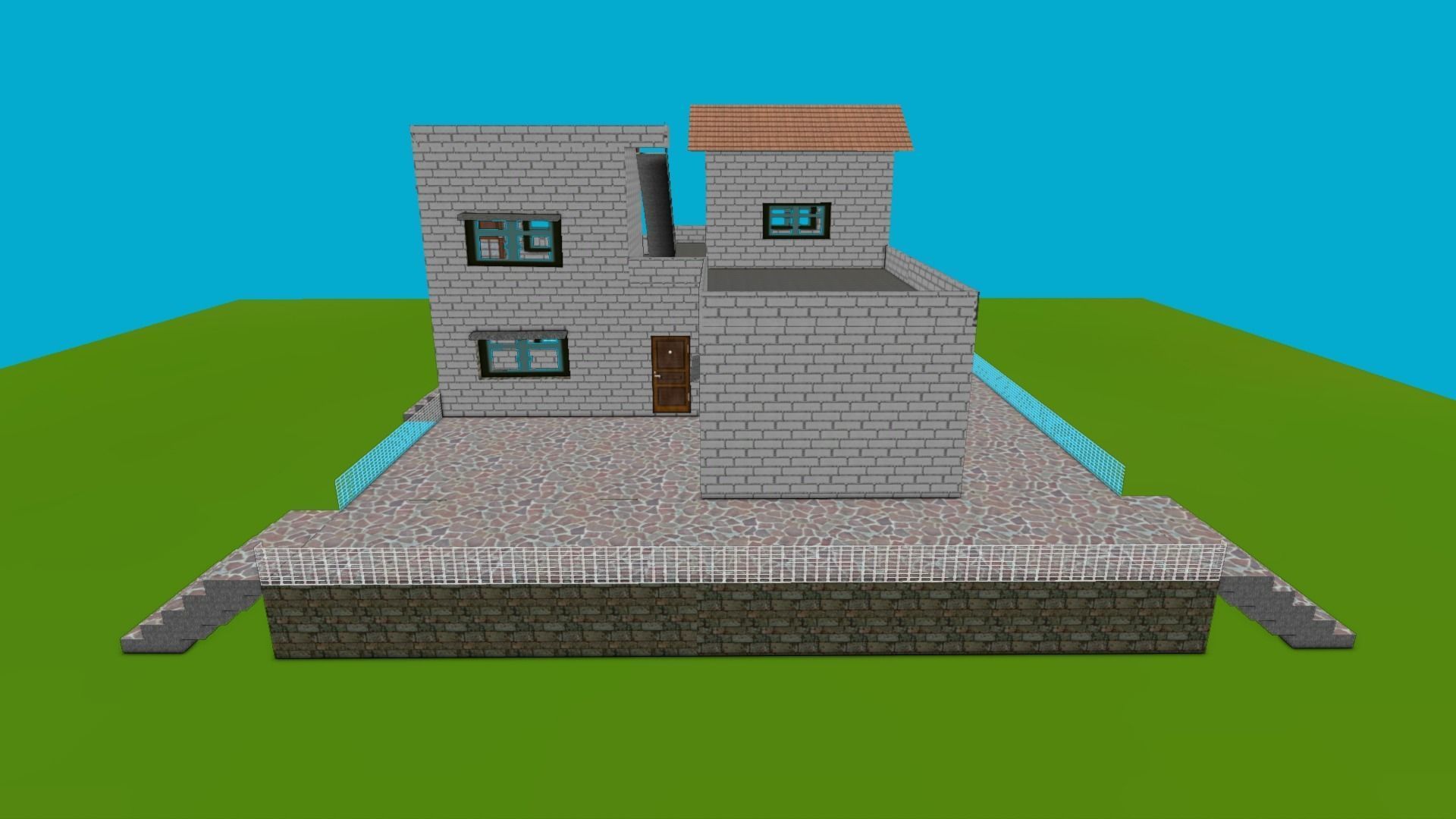 House Low poly in minecraft Low-poly 3D model_2