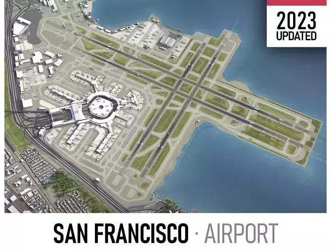 San Francisco Airport Low-poly 3D model