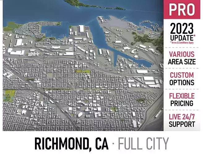 Richmond - California Low-poly 3D model
