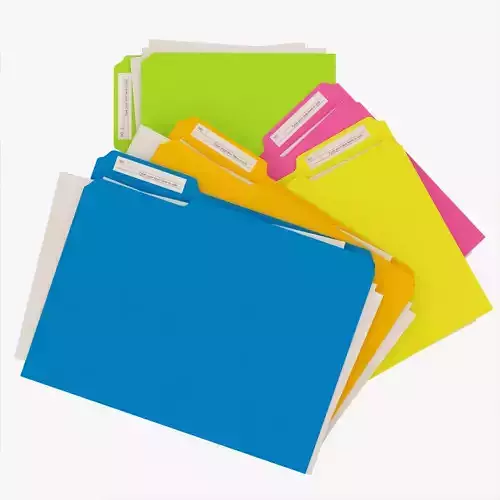 File Folders Colored 3D model