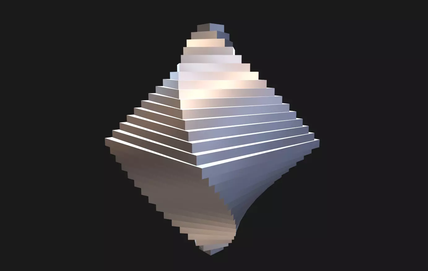 Double pyramid spiral vortex octahedron 3D print model_0