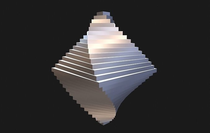 Double pyramid spiral vortex octahedron 3D print model