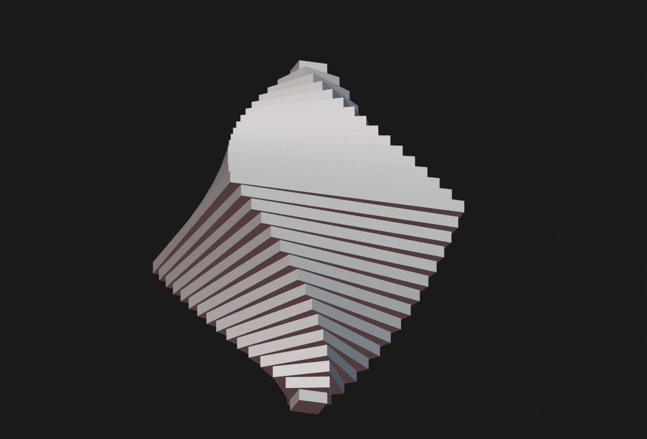 Double pyramid spiral vortex octahedron 3D print model_4