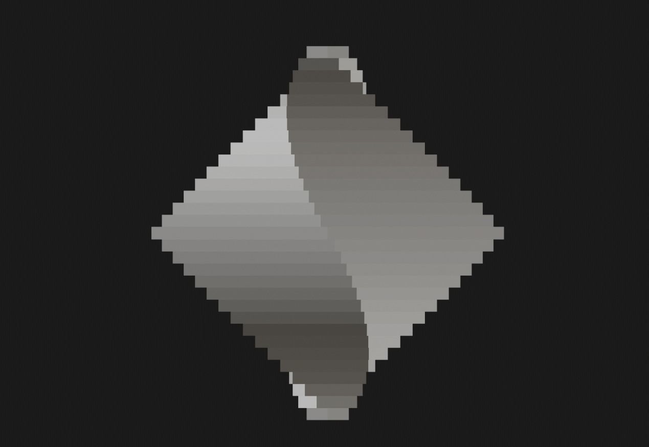 Double pyramid spiral vortex octahedron 3D print model_1