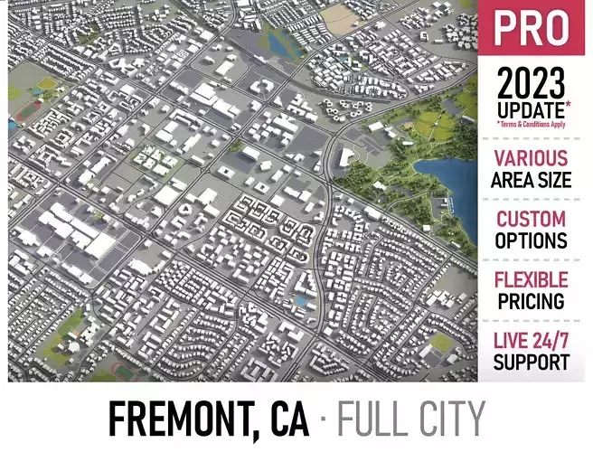 Fremont - California Low-poly 3D model
