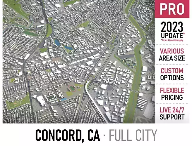 Concord - California Low-poly 3D model