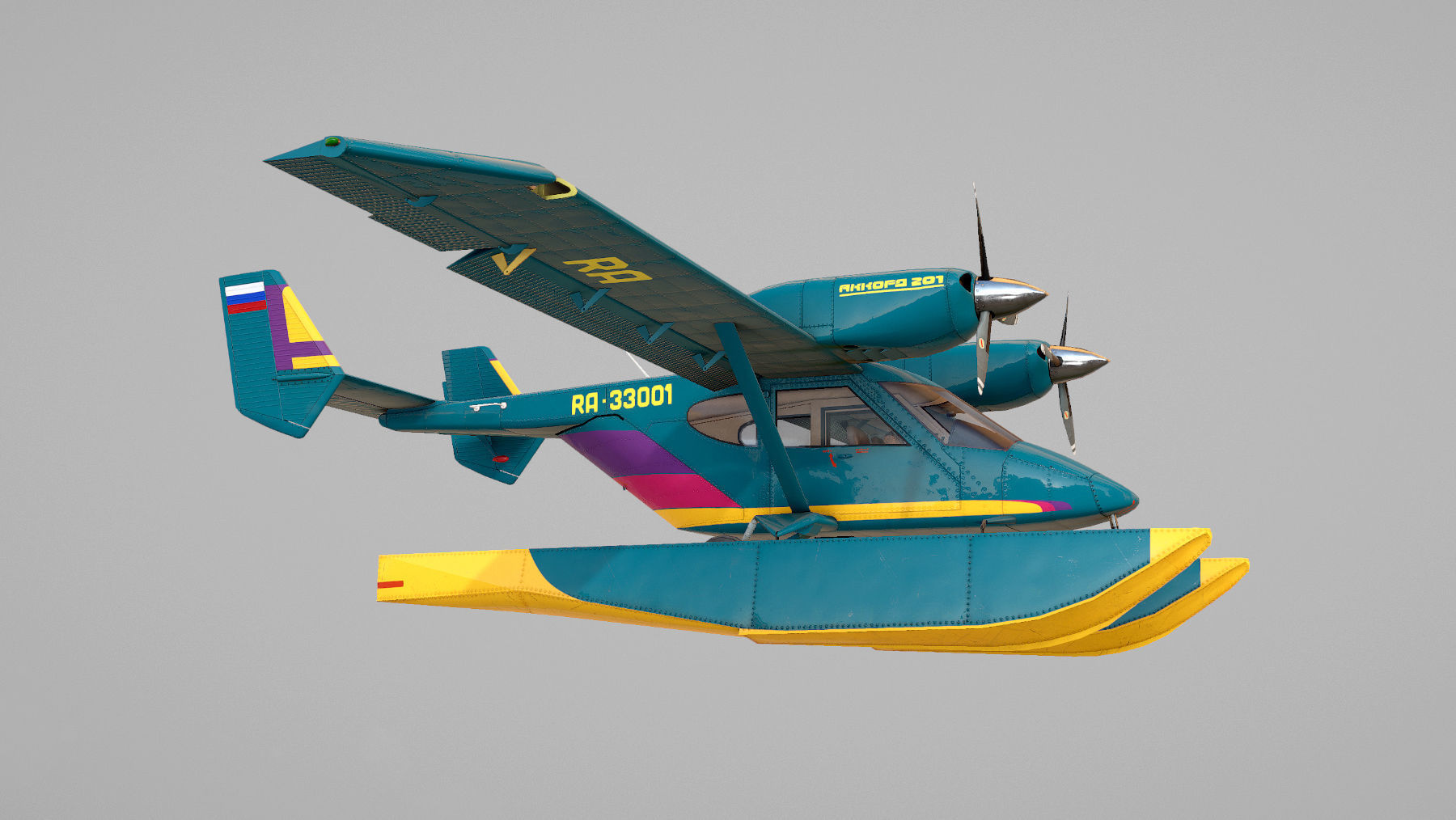 Accord-201 Floatsplane with four liveries 3D Model Collection_16