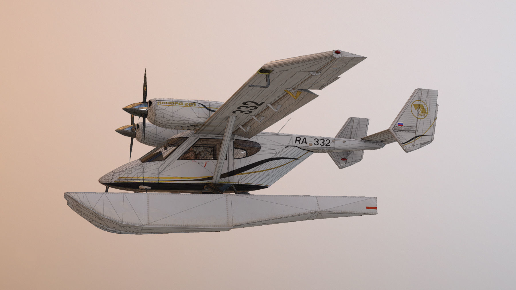 Accord-201 Floatsplane with four liveries 3D Model Collection_14