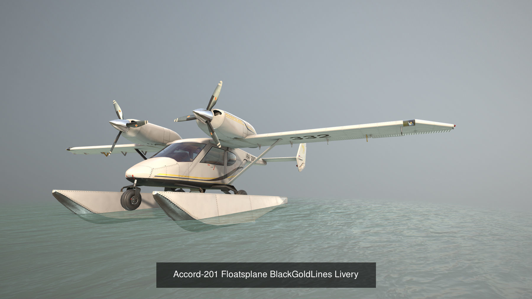 Accord-201 Floatsplane with four liveries 3D Model Collection_3
