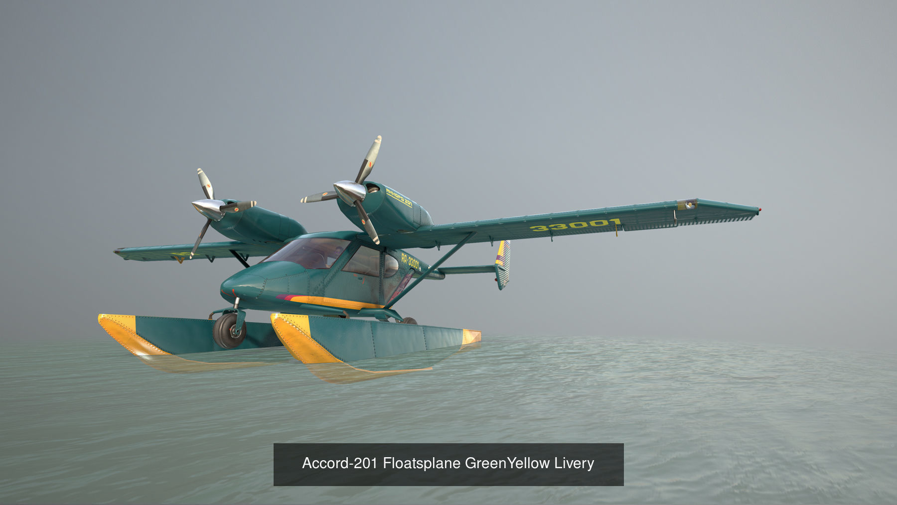 Accord-201 Floatsplane with four liveries 3D Model Collection_4