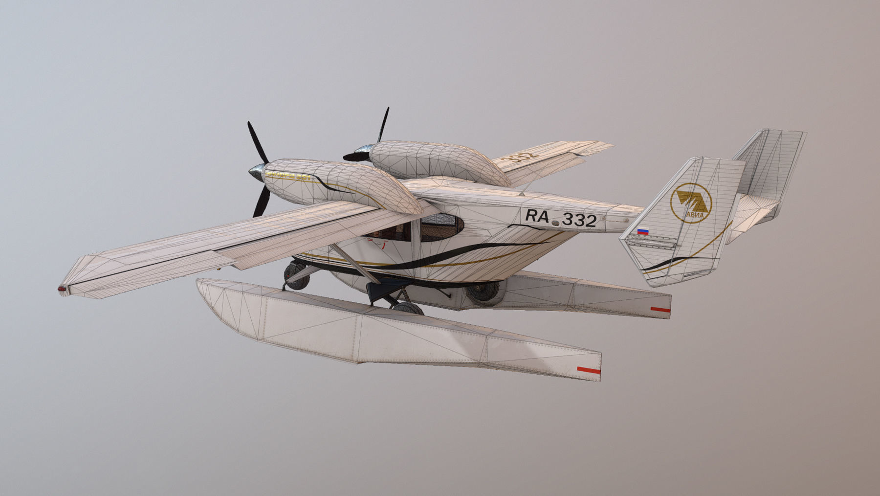 Accord-201 Floatsplane with four liveries 3D Model Collection_12