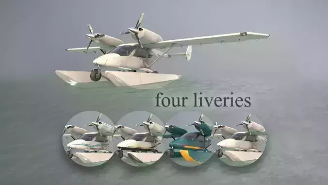 Accord-201 Floatsplane with four liveries 3D Model Collection
