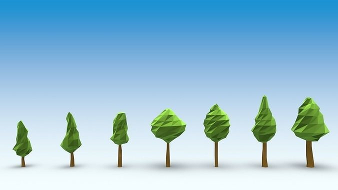 Small trees Low-poly 3D model