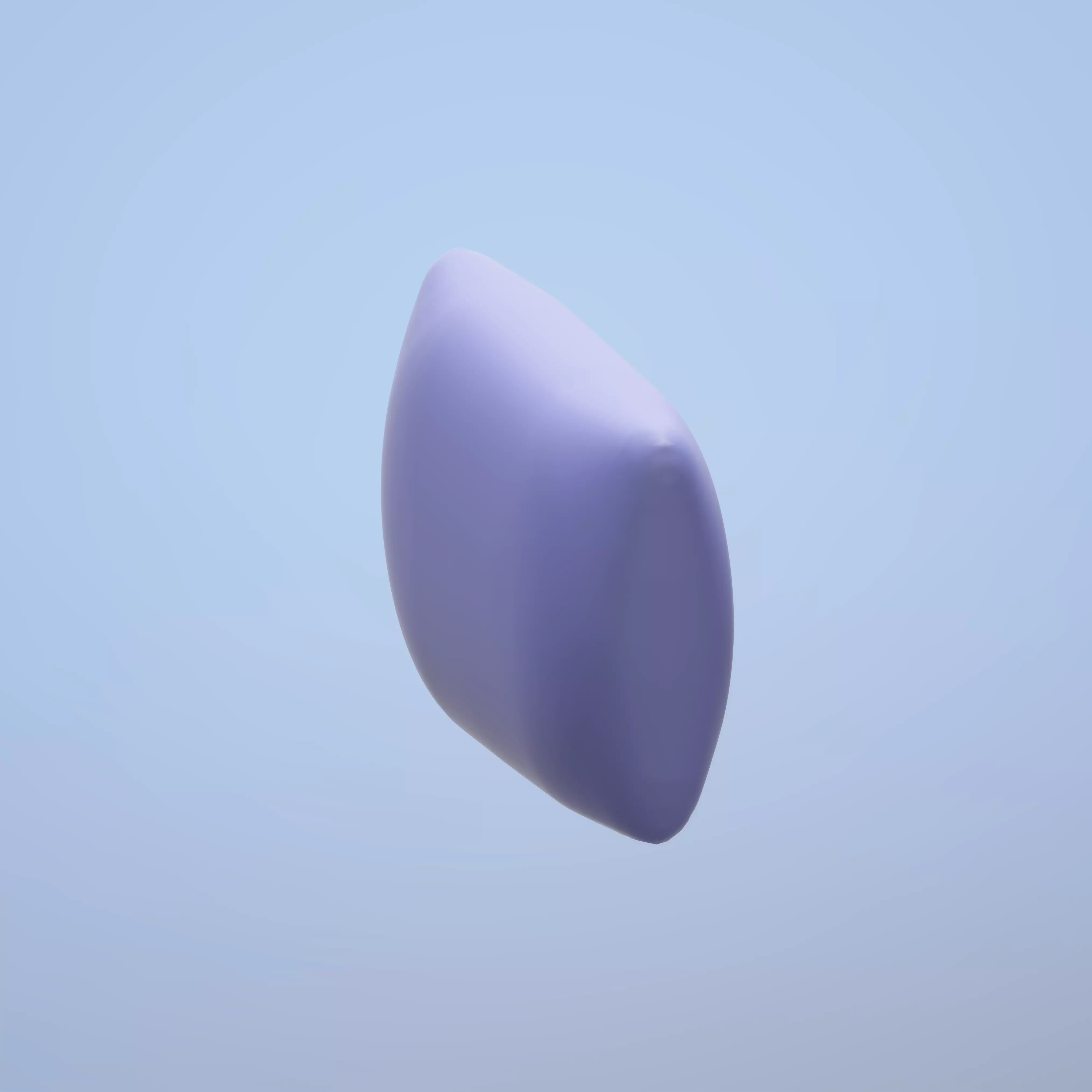 Simple pillow - Blue Low-poly 3D model_0