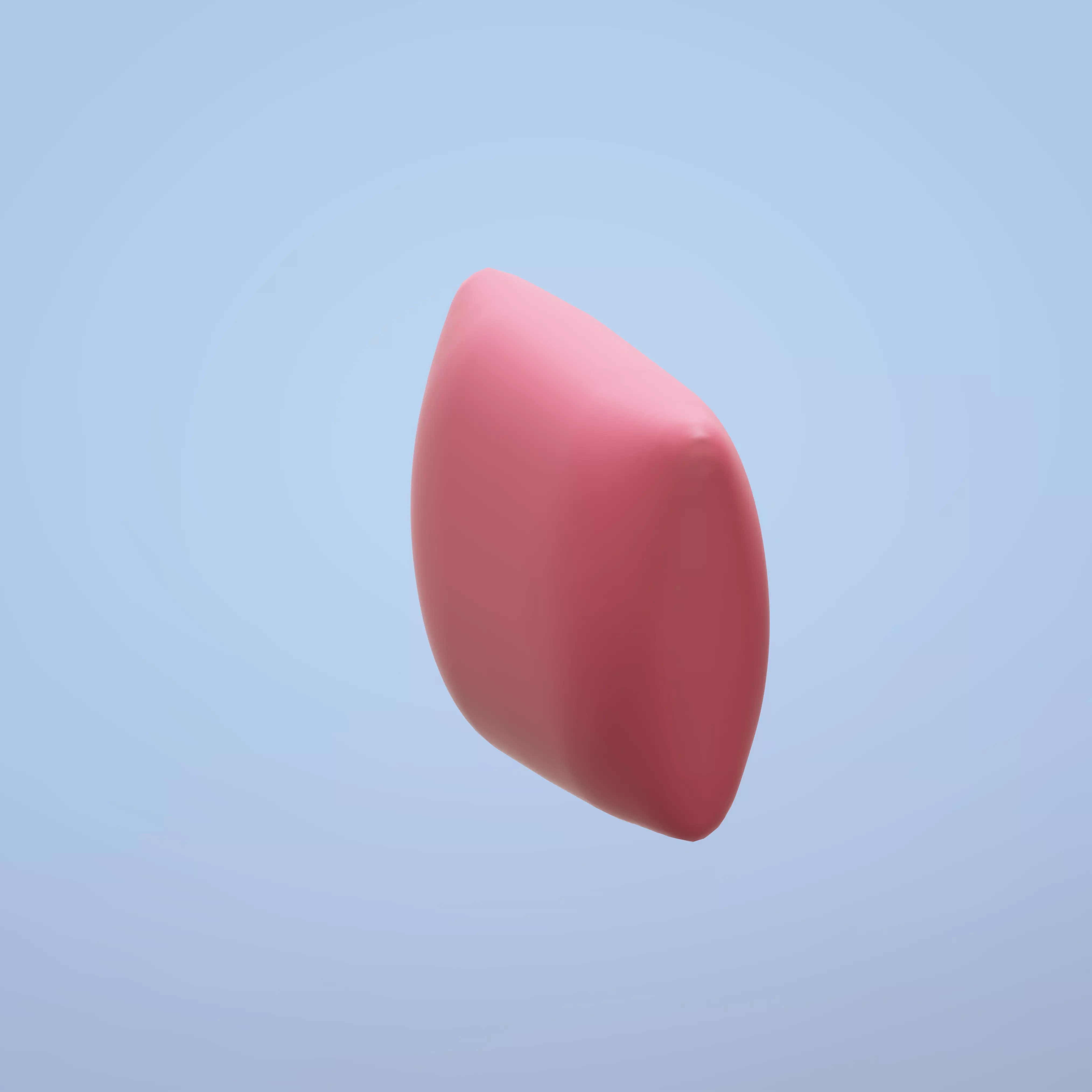 Simple pillow - Red Low-poly 3D model_0