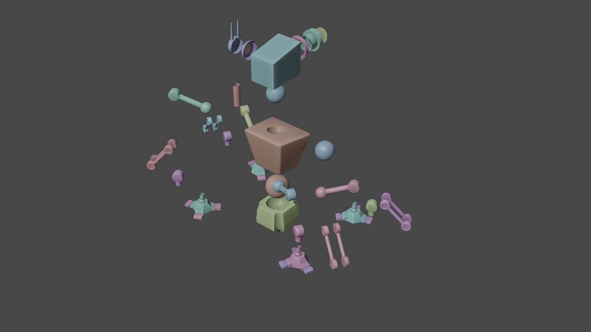 Spider camera bot Low-poly 3D model_8